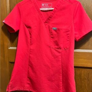 Figs Red XS V-neck Catarina Scrub Too